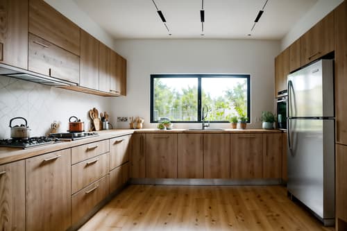 photo from pinterest of modern-style interior designed (kitchen interior) with worktops and stove and kitchen cabinets and plant and sink and refrigerator and worktops. . with natural materials and elements and simple, clean lines and simplistic furniture and open and natural lighting and practicality and functionality and neutral walls and textures and natural materials and elements. . cinematic photo, highly detailed, cinematic lighting, ultra-detailed, ultrarealistic, photorealism, 8k. trending on pinterest. modern interior design style. masterpiece, cinematic light, ultrarealistic+, photorealistic+, 8k, raw photo, realistic, sharp focus on eyes, (symmetrical eyes), (intact eyes), hyperrealistic, highest quality, best quality, , highly detailed, masterpiece, best quality, extremely detailed 8k wallpaper, masterpiece, best quality, ultra-detailed, best shadow, detailed background, detailed face, detailed eyes, high contrast, best illumination, detailed face, dulux, caustic, dynamic angle, detailed glow. dramatic lighting. highly detailed, insanely detailed hair, symmetrical, intricate details, professionally retouched, 8k high definition. strong bokeh. award winning photo.