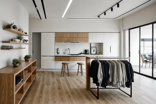 photo from pinterest of modern-style interior designed (clothing store interior) . with practicality and functionality and open and natural lighting and neutral walls and textures and natural materials and elements and simple, clean lines and simplistic furniture and practicality and functionality. . cinematic photo, highly detailed, cinematic lighting, ultra-detailed, ultrarealistic, photorealism, 8k. trending on pinterest. modern interior design style. masterpiece, cinematic light, ultrarealistic+, photorealistic+, 8k, raw photo, realistic, sharp focus on eyes, (symmetrical eyes), (intact eyes), hyperrealistic, highest quality, best quality, , highly detailed, masterpiece, best quality, extremely detailed 8k wallpaper, masterpiece, best quality, ultra-detailed, best shadow, detailed background, detailed face, detailed eyes, high contrast, best illumination, detailed face, dulux, caustic, dynamic angle, detailed glow. dramatic lighting. highly detailed, insanely detailed hair, symmetrical, intricate details, professionally retouched, 8k high definition. strong bokeh. award winning photo.