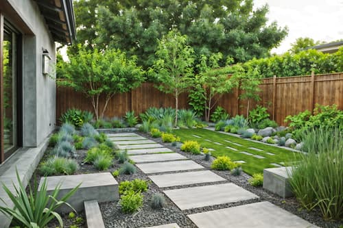 photo from pinterest of modern-style designed (outdoor garden ) with garden plants and grass and garden tree and garden plants. . with natural materials and elements and simple, clean lines and simplistic furniture and practicality and functionality and open and natural lighting and neutral walls and textures and natural materials and elements. . cinematic photo, highly detailed, cinematic lighting, ultra-detailed, ultrarealistic, photorealism, 8k. trending on pinterest. modern design style. masterpiece, cinematic light, ultrarealistic+, photorealistic+, 8k, raw photo, realistic, sharp focus on eyes, (symmetrical eyes), (intact eyes), hyperrealistic, highest quality, best quality, , highly detailed, masterpiece, best quality, extremely detailed 8k wallpaper, masterpiece, best quality, ultra-detailed, best shadow, detailed background, detailed face, detailed eyes, high contrast, best illumination, detailed face, dulux, caustic, dynamic angle, detailed glow. dramatic lighting. highly detailed, insanely detailed hair, symmetrical, intricate details, professionally retouched, 8k high definition. strong bokeh. award winning photo.