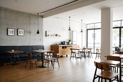 photo from pinterest of modern-style interior designed (coffee shop interior) . with simple, clean lines and simplistic furniture and open and natural lighting and natural materials and elements and practicality and functionality and neutral walls and textures and simple, clean lines and simplistic furniture. . cinematic photo, highly detailed, cinematic lighting, ultra-detailed, ultrarealistic, photorealism, 8k. trending on pinterest. modern interior design style. masterpiece, cinematic light, ultrarealistic+, photorealistic+, 8k, raw photo, realistic, sharp focus on eyes, (symmetrical eyes), (intact eyes), hyperrealistic, highest quality, best quality, , highly detailed, masterpiece, best quality, extremely detailed 8k wallpaper, masterpiece, best quality, ultra-detailed, best shadow, detailed background, detailed face, detailed eyes, high contrast, best illumination, detailed face, dulux, caustic, dynamic angle, detailed glow. dramatic lighting. highly detailed, insanely detailed hair, symmetrical, intricate details, professionally retouched, 8k high definition. strong bokeh. award winning photo.