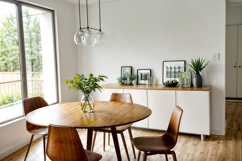 photo from pinterest of modern-style interior designed (dining room interior) with plant and dining table and bookshelves and vase and dining table chairs and table cloth and plates, cutlery and glasses on dining table and painting or photo on wall. . with open and natural lighting and neutral walls and textures and practicality and functionality and simple, clean lines and simplistic furniture and natural materials and elements and open and natural lighting. . cinematic photo, highly detailed, cinematic lighting, ultra-detailed, ultrarealistic, photorealism, 8k. trending on pinterest. modern interior design style. masterpiece, cinematic light, ultrarealistic+, photorealistic+, 8k, raw photo, realistic, sharp focus on eyes, (symmetrical eyes), (intact eyes), hyperrealistic, highest quality, best quality, , highly detailed, masterpiece, best quality, extremely detailed 8k wallpaper, masterpiece, best quality, ultra-detailed, best shadow, detailed background, detailed face, detailed eyes, high contrast, best illumination, detailed face, dulux, caustic, dynamic angle, detailed glow. dramatic lighting. highly detailed, insanely detailed hair, symmetrical, intricate details, professionally retouched, 8k high definition. strong bokeh. award winning photo.
