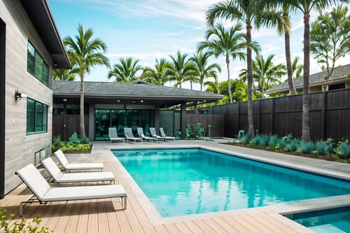 photo from pinterest of modern-style designed (outdoor pool area ) with pool lounge chairs and pool and pool lights and pool lounge chairs. . with open and natural lighting and neutral walls and textures and practicality and functionality and natural materials and elements and simple, clean lines and simplistic furniture and open and natural lighting. . cinematic photo, highly detailed, cinematic lighting, ultra-detailed, ultrarealistic, photorealism, 8k. trending on pinterest. modern design style. masterpiece, cinematic light, ultrarealistic+, photorealistic+, 8k, raw photo, realistic, sharp focus on eyes, (symmetrical eyes), (intact eyes), hyperrealistic, highest quality, best quality, , highly detailed, masterpiece, best quality, extremely detailed 8k wallpaper, masterpiece, best quality, ultra-detailed, best shadow, detailed background, detailed face, detailed eyes, high contrast, best illumination, detailed face, dulux, caustic, dynamic angle, detailed glow. dramatic lighting. highly detailed, insanely detailed hair, symmetrical, intricate details, professionally retouched, 8k high definition. strong bokeh. award winning photo.