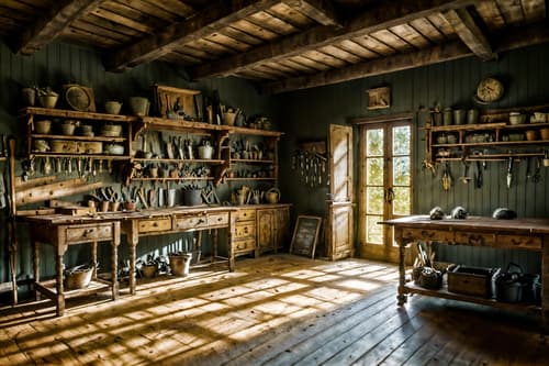 photo from pinterest of french country-style interior designed (workshop interior) with wooden workbench and messy and tool wall and wooden workbench. . with . . cinematic photo, highly detailed, cinematic lighting, ultra-detailed, ultrarealistic, photorealism, 8k. trending on pinterest. french country interior design style. masterpiece, cinematic light, ultrarealistic+, photorealistic+, 8k, raw photo, realistic, sharp focus on eyes, (symmetrical eyes), (intact eyes), hyperrealistic, highest quality, best quality, , highly detailed, masterpiece, best quality, extremely detailed 8k wallpaper, masterpiece, best quality, ultra-detailed, best shadow, detailed background, detailed face, detailed eyes, high contrast, best illumination, detailed face, dulux, caustic, dynamic angle, detailed glow. dramatic lighting. highly detailed, insanely detailed hair, symmetrical, intricate details, professionally retouched, 8k high definition. strong bokeh. award winning photo.