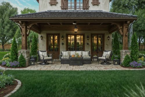 photo from pinterest of french country-style designed (outdoor patio ) with grass and barbeque or grill and deck with deck chairs and plant and patio couch with pillows and grass. . with . . cinematic photo, highly detailed, cinematic lighting, ultra-detailed, ultrarealistic, photorealism, 8k. trending on pinterest. french country design style. masterpiece, cinematic light, ultrarealistic+, photorealistic+, 8k, raw photo, realistic, sharp focus on eyes, (symmetrical eyes), (intact eyes), hyperrealistic, highest quality, best quality, , highly detailed, masterpiece, best quality, extremely detailed 8k wallpaper, masterpiece, best quality, ultra-detailed, best shadow, detailed background, detailed face, detailed eyes, high contrast, best illumination, detailed face, dulux, caustic, dynamic angle, detailed glow. dramatic lighting. highly detailed, insanely detailed hair, symmetrical, intricate details, professionally retouched, 8k high definition. strong bokeh. award winning photo.