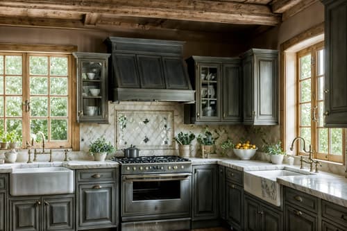 photo from pinterest of french country-style interior designed (kitchen interior) with sink and stove and plant and kitchen cabinets and worktops and refrigerator and sink. . with . . cinematic photo, highly detailed, cinematic lighting, ultra-detailed, ultrarealistic, photorealism, 8k. trending on pinterest. french country interior design style. masterpiece, cinematic light, ultrarealistic+, photorealistic+, 8k, raw photo, realistic, sharp focus on eyes, (symmetrical eyes), (intact eyes), hyperrealistic, highest quality, best quality, , highly detailed, masterpiece, best quality, extremely detailed 8k wallpaper, masterpiece, best quality, ultra-detailed, best shadow, detailed background, detailed face, detailed eyes, high contrast, best illumination, detailed face, dulux, caustic, dynamic angle, detailed glow. dramatic lighting. highly detailed, insanely detailed hair, symmetrical, intricate details, professionally retouched, 8k high definition. strong bokeh. award winning photo.