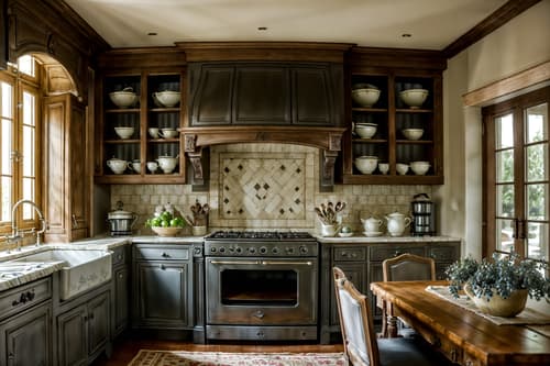 photo from pinterest of french country-style interior designed (kitchen living combo interior) with stove and sink and worktops and refrigerator and electric lamps and bookshelves and plant and sofa. . with . . cinematic photo, highly detailed, cinematic lighting, ultra-detailed, ultrarealistic, photorealism, 8k. trending on pinterest. french country interior design style. masterpiece, cinematic light, ultrarealistic+, photorealistic+, 8k, raw photo, realistic, sharp focus on eyes, (symmetrical eyes), (intact eyes), hyperrealistic, highest quality, best quality, , highly detailed, masterpiece, best quality, extremely detailed 8k wallpaper, masterpiece, best quality, ultra-detailed, best shadow, detailed background, detailed face, detailed eyes, high contrast, best illumination, detailed face, dulux, caustic, dynamic angle, detailed glow. dramatic lighting. highly detailed, insanely detailed hair, symmetrical, intricate details, professionally retouched, 8k high definition. strong bokeh. award winning photo.