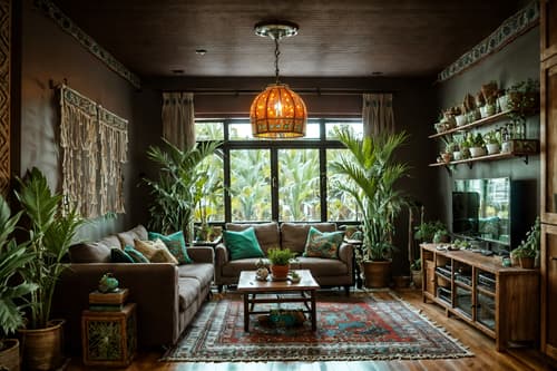 photo from pinterest of boho-chic-style interior designed (kitchen living combo interior) with sink and occasional tables and rug and televisions and electric lamps and chairs and refrigerator and plant. . . cinematic photo, highly detailed, cinematic lighting, ultra-detailed, ultrarealistic, photorealism, 8k. trending on pinterest. boho-chic interior design style. masterpiece, cinematic light, ultrarealistic+, photorealistic+, 8k, raw photo, realistic, sharp focus on eyes, (symmetrical eyes), (intact eyes), hyperrealistic, highest quality, best quality, , highly detailed, masterpiece, best quality, extremely detailed 8k wallpaper, masterpiece, best quality, ultra-detailed, best shadow, detailed background, detailed face, detailed eyes, high contrast, best illumination, detailed face, dulux, caustic, dynamic angle, detailed glow. dramatic lighting. highly detailed, insanely detailed hair, symmetrical, intricate details, professionally retouched, 8k high definition. strong bokeh. award winning photo.