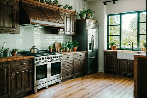 photo from pinterest of boho-chic-style interior designed (kitchen interior) with worktops and stove and kitchen cabinets and plant and sink and refrigerator and worktops. . . cinematic photo, highly detailed, cinematic lighting, ultra-detailed, ultrarealistic, photorealism, 8k. trending on pinterest. boho-chic interior design style. masterpiece, cinematic light, ultrarealistic+, photorealistic+, 8k, raw photo, realistic, sharp focus on eyes, (symmetrical eyes), (intact eyes), hyperrealistic, highest quality, best quality, , highly detailed, masterpiece, best quality, extremely detailed 8k wallpaper, masterpiece, best quality, ultra-detailed, best shadow, detailed background, detailed face, detailed eyes, high contrast, best illumination, detailed face, dulux, caustic, dynamic angle, detailed glow. dramatic lighting. highly detailed, insanely detailed hair, symmetrical, intricate details, professionally retouched, 8k high definition. strong bokeh. award winning photo.
