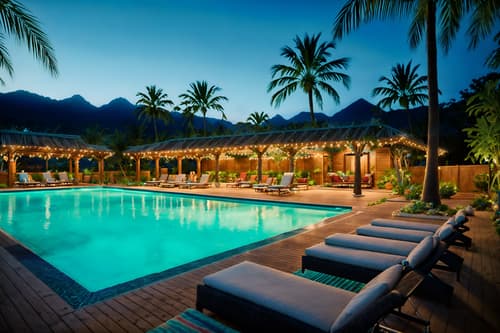 photo from pinterest of boho-chic-style designed (outdoor pool area ) with pool and pool lights and pool lounge chairs and pool. . . cinematic photo, highly detailed, cinematic lighting, ultra-detailed, ultrarealistic, photorealism, 8k. trending on pinterest. boho-chic design style. masterpiece, cinematic light, ultrarealistic+, photorealistic+, 8k, raw photo, realistic, sharp focus on eyes, (symmetrical eyes), (intact eyes), hyperrealistic, highest quality, best quality, , highly detailed, masterpiece, best quality, extremely detailed 8k wallpaper, masterpiece, best quality, ultra-detailed, best shadow, detailed background, detailed face, detailed eyes, high contrast, best illumination, detailed face, dulux, caustic, dynamic angle, detailed glow. dramatic lighting. highly detailed, insanely detailed hair, symmetrical, intricate details, professionally retouched, 8k high definition. strong bokeh. award winning photo.