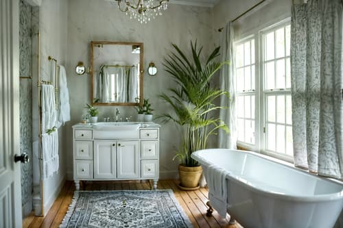 photo from pinterest of boho-chic-style interior designed (hotel bathroom interior) with shower and bathroom cabinet and bath towel and bathtub and mirror and bath rail and plant and toilet seat. . . cinematic photo, highly detailed, cinematic lighting, ultra-detailed, ultrarealistic, photorealism, 8k. trending on pinterest. boho-chic interior design style. masterpiece, cinematic light, ultrarealistic+, photorealistic+, 8k, raw photo, realistic, sharp focus on eyes, (symmetrical eyes), (intact eyes), hyperrealistic, highest quality, best quality, , highly detailed, masterpiece, best quality, extremely detailed 8k wallpaper, masterpiece, best quality, ultra-detailed, best shadow, detailed background, detailed face, detailed eyes, high contrast, best illumination, detailed face, dulux, caustic, dynamic angle, detailed glow. dramatic lighting. highly detailed, insanely detailed hair, symmetrical, intricate details, professionally retouched, 8k high definition. strong bokeh. award winning photo.