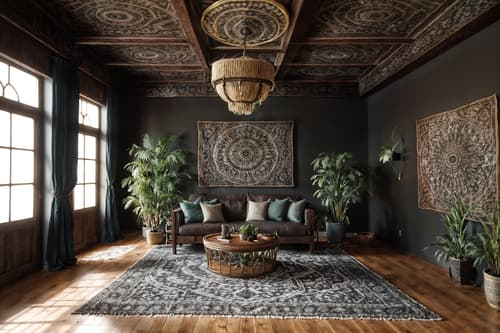 photo from pinterest of boho-chic-style interior designed (exhibition space interior) . . cinematic photo, highly detailed, cinematic lighting, ultra-detailed, ultrarealistic, photorealism, 8k. trending on pinterest. boho-chic interior design style. masterpiece, cinematic light, ultrarealistic+, photorealistic+, 8k, raw photo, realistic, sharp focus on eyes, (symmetrical eyes), (intact eyes), hyperrealistic, highest quality, best quality, , highly detailed, masterpiece, best quality, extremely detailed 8k wallpaper, masterpiece, best quality, ultra-detailed, best shadow, detailed background, detailed face, detailed eyes, high contrast, best illumination, detailed face, dulux, caustic, dynamic angle, detailed glow. dramatic lighting. highly detailed, insanely detailed hair, symmetrical, intricate details, professionally retouched, 8k high definition. strong bokeh. award winning photo.