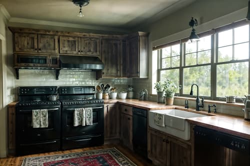 photo from pinterest of farmhouse-style interior designed (kitchen living combo interior) with occasional tables and stove and kitchen cabinets and sink and televisions and worktops and plant and rug. . with . . cinematic photo, highly detailed, cinematic lighting, ultra-detailed, ultrarealistic, photorealism, 8k. trending on pinterest. farmhouse interior design style. masterpiece, cinematic light, ultrarealistic+, photorealistic+, 8k, raw photo, realistic, sharp focus on eyes, (symmetrical eyes), (intact eyes), hyperrealistic, highest quality, best quality, , highly detailed, masterpiece, best quality, extremely detailed 8k wallpaper, masterpiece, best quality, ultra-detailed, best shadow, detailed background, detailed face, detailed eyes, high contrast, best illumination, detailed face, dulux, caustic, dynamic angle, detailed glow. dramatic lighting. highly detailed, insanely detailed hair, symmetrical, intricate details, professionally retouched, 8k high definition. strong bokeh. award winning photo.