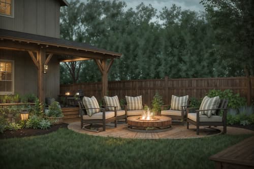 photo from pinterest of farmhouse-style designed (outdoor patio ) with plant and grass and barbeque or grill and deck with deck chairs and patio couch with pillows and plant. . with . . cinematic photo, highly detailed, cinematic lighting, ultra-detailed, ultrarealistic, photorealism, 8k. trending on pinterest. farmhouse design style. masterpiece, cinematic light, ultrarealistic+, photorealistic+, 8k, raw photo, realistic, sharp focus on eyes, (symmetrical eyes), (intact eyes), hyperrealistic, highest quality, best quality, , highly detailed, masterpiece, best quality, extremely detailed 8k wallpaper, masterpiece, best quality, ultra-detailed, best shadow, detailed background, detailed face, detailed eyes, high contrast, best illumination, detailed face, dulux, caustic, dynamic angle, detailed glow. dramatic lighting. highly detailed, insanely detailed hair, symmetrical, intricate details, professionally retouched, 8k high definition. strong bokeh. award winning photo.