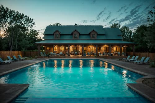 photo from pinterest of farmhouse-style designed (outdoor pool area ) with pool and pool lights and pool lounge chairs and pool. . with . . cinematic photo, highly detailed, cinematic lighting, ultra-detailed, ultrarealistic, photorealism, 8k. trending on pinterest. farmhouse design style. masterpiece, cinematic light, ultrarealistic+, photorealistic+, 8k, raw photo, realistic, sharp focus on eyes, (symmetrical eyes), (intact eyes), hyperrealistic, highest quality, best quality, , highly detailed, masterpiece, best quality, extremely detailed 8k wallpaper, masterpiece, best quality, ultra-detailed, best shadow, detailed background, detailed face, detailed eyes, high contrast, best illumination, detailed face, dulux, caustic, dynamic angle, detailed glow. dramatic lighting. highly detailed, insanely detailed hair, symmetrical, intricate details, professionally retouched, 8k high definition. strong bokeh. award winning photo.