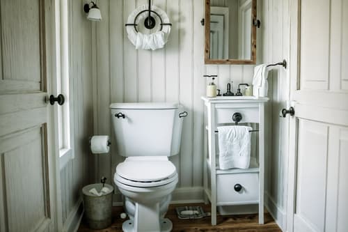 photo from pinterest of farmhouse-style interior designed (toilet interior) with toilet paper hanger and toilet with toilet seat up and sink with tap and toilet paper hanger. . with . . cinematic photo, highly detailed, cinematic lighting, ultra-detailed, ultrarealistic, photorealism, 8k. trending on pinterest. farmhouse interior design style. masterpiece, cinematic light, ultrarealistic+, photorealistic+, 8k, raw photo, realistic, sharp focus on eyes, (symmetrical eyes), (intact eyes), hyperrealistic, highest quality, best quality, , highly detailed, masterpiece, best quality, extremely detailed 8k wallpaper, masterpiece, best quality, ultra-detailed, best shadow, detailed background, detailed face, detailed eyes, high contrast, best illumination, detailed face, dulux, caustic, dynamic angle, detailed glow. dramatic lighting. highly detailed, insanely detailed hair, symmetrical, intricate details, professionally retouched, 8k high definition. strong bokeh. award winning photo.