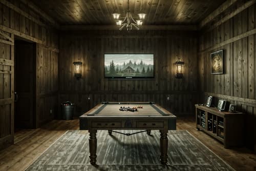photo from pinterest of farmhouse-style interior designed (gaming room interior) . with . . cinematic photo, highly detailed, cinematic lighting, ultra-detailed, ultrarealistic, photorealism, 8k. trending on pinterest. farmhouse interior design style. masterpiece, cinematic light, ultrarealistic+, photorealistic+, 8k, raw photo, realistic, sharp focus on eyes, (symmetrical eyes), (intact eyes), hyperrealistic, highest quality, best quality, , highly detailed, masterpiece, best quality, extremely detailed 8k wallpaper, masterpiece, best quality, ultra-detailed, best shadow, detailed background, detailed face, detailed eyes, high contrast, best illumination, detailed face, dulux, caustic, dynamic angle, detailed glow. dramatic lighting. highly detailed, insanely detailed hair, symmetrical, intricate details, professionally retouched, 8k high definition. strong bokeh. award winning photo.