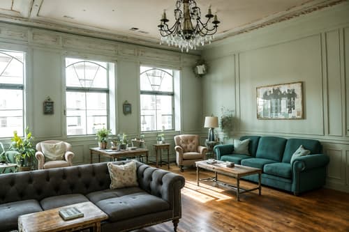 photo from pinterest of shabby chic-style interior designed (coworking space interior) with office desks and lounge chairs and seating area with sofa and office chairs and office desks. . . cinematic photo, highly detailed, cinematic lighting, ultra-detailed, ultrarealistic, photorealism, 8k. trending on pinterest. shabby chic interior design style. masterpiece, cinematic light, ultrarealistic+, photorealistic+, 8k, raw photo, realistic, sharp focus on eyes, (symmetrical eyes), (intact eyes), hyperrealistic, highest quality, best quality, , highly detailed, masterpiece, best quality, extremely detailed 8k wallpaper, masterpiece, best quality, ultra-detailed, best shadow, detailed background, detailed face, detailed eyes, high contrast, best illumination, detailed face, dulux, caustic, dynamic angle, detailed glow. dramatic lighting. highly detailed, insanely detailed hair, symmetrical, intricate details, professionally retouched, 8k high definition. strong bokeh. award winning photo.