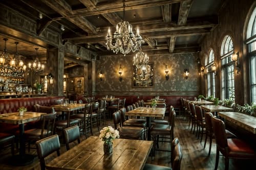 photo from pinterest of shabby chic-style interior designed (restaurant interior) with restaurant decor and restaurant chairs and restaurant dining tables and restaurant bar and restaurant decor. . . cinematic photo, highly detailed, cinematic lighting, ultra-detailed, ultrarealistic, photorealism, 8k. trending on pinterest. shabby chic interior design style. masterpiece, cinematic light, ultrarealistic+, photorealistic+, 8k, raw photo, realistic, sharp focus on eyes, (symmetrical eyes), (intact eyes), hyperrealistic, highest quality, best quality, , highly detailed, masterpiece, best quality, extremely detailed 8k wallpaper, masterpiece, best quality, ultra-detailed, best shadow, detailed background, detailed face, detailed eyes, high contrast, best illumination, detailed face, dulux, caustic, dynamic angle, detailed glow. dramatic lighting. highly detailed, insanely detailed hair, symmetrical, intricate details, professionally retouched, 8k high definition. strong bokeh. award winning photo.