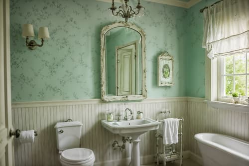 photo from pinterest of shabby chic-style interior designed (hotel bathroom interior) with toilet seat and bathroom sink with faucet and waste basket and shower and bath rail and bathroom cabinet and bathtub and mirror. . . cinematic photo, highly detailed, cinematic lighting, ultra-detailed, ultrarealistic, photorealism, 8k. trending on pinterest. shabby chic interior design style. masterpiece, cinematic light, ultrarealistic+, photorealistic+, 8k, raw photo, realistic, sharp focus on eyes, (symmetrical eyes), (intact eyes), hyperrealistic, highest quality, best quality, , highly detailed, masterpiece, best quality, extremely detailed 8k wallpaper, masterpiece, best quality, ultra-detailed, best shadow, detailed background, detailed face, detailed eyes, high contrast, best illumination, detailed face, dulux, caustic, dynamic angle, detailed glow. dramatic lighting. highly detailed, insanely detailed hair, symmetrical, intricate details, professionally retouched, 8k high definition. strong bokeh. award winning photo.