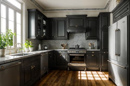 photo from pinterest of parisian-style interior designed (kitchen interior) with sink and refrigerator and worktops and stove and plant and kitchen cabinets and sink. . . cinematic photo, highly detailed, cinematic lighting, ultra-detailed, ultrarealistic, photorealism, 8k. trending on pinterest. parisian interior design style. masterpiece, cinematic light, ultrarealistic+, photorealistic+, 8k, raw photo, realistic, sharp focus on eyes, (symmetrical eyes), (intact eyes), hyperrealistic, highest quality, best quality, , highly detailed, masterpiece, best quality, extremely detailed 8k wallpaper, masterpiece, best quality, ultra-detailed, best shadow, detailed background, detailed face, detailed eyes, high contrast, best illumination, detailed face, dulux, caustic, dynamic angle, detailed glow. dramatic lighting. highly detailed, insanely detailed hair, symmetrical, intricate details, professionally retouched, 8k high definition. strong bokeh. award winning photo.