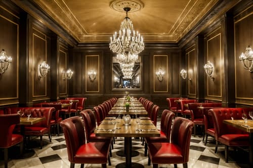 photo from pinterest of parisian-style interior designed (restaurant interior) with restaurant chairs and restaurant decor and restaurant bar and restaurant dining tables and restaurant chairs. . . cinematic photo, highly detailed, cinematic lighting, ultra-detailed, ultrarealistic, photorealism, 8k. trending on pinterest. parisian interior design style. masterpiece, cinematic light, ultrarealistic+, photorealistic+, 8k, raw photo, realistic, sharp focus on eyes, (symmetrical eyes), (intact eyes), hyperrealistic, highest quality, best quality, , highly detailed, masterpiece, best quality, extremely detailed 8k wallpaper, masterpiece, best quality, ultra-detailed, best shadow, detailed background, detailed face, detailed eyes, high contrast, best illumination, detailed face, dulux, caustic, dynamic angle, detailed glow. dramatic lighting. highly detailed, insanely detailed hair, symmetrical, intricate details, professionally retouched, 8k high definition. strong bokeh. award winning photo.
