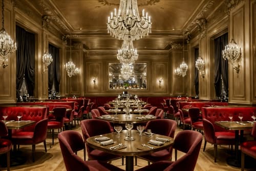 photo from pinterest of parisian-style interior designed (restaurant interior) with restaurant chairs and restaurant decor and restaurant bar and restaurant dining tables and restaurant chairs. . . cinematic photo, highly detailed, cinematic lighting, ultra-detailed, ultrarealistic, photorealism, 8k. trending on pinterest. parisian interior design style. masterpiece, cinematic light, ultrarealistic+, photorealistic+, 8k, raw photo, realistic, sharp focus on eyes, (symmetrical eyes), (intact eyes), hyperrealistic, highest quality, best quality, , highly detailed, masterpiece, best quality, extremely detailed 8k wallpaper, masterpiece, best quality, ultra-detailed, best shadow, detailed background, detailed face, detailed eyes, high contrast, best illumination, detailed face, dulux, caustic, dynamic angle, detailed glow. dramatic lighting. highly detailed, insanely detailed hair, symmetrical, intricate details, professionally retouched, 8k high definition. strong bokeh. award winning photo.
