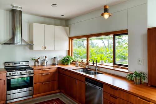 photo from pinterest of midcentury modern-style interior designed (kitchen interior) with sink and plant and stove and kitchen cabinets and worktops and refrigerator and sink. . with minimalist and graphic shapes and integrating indoor and outdoor motifs and clean lines and nature indoors and natural and manmade materials and organic and geometric shapes and wood pendant light mid century modern chandelier. . cinematic photo, highly detailed, cinematic lighting, ultra-detailed, ultrarealistic, photorealism, 8k. trending on pinterest. midcentury modern interior design style. masterpiece, cinematic light, ultrarealistic+, photorealistic+, 8k, raw photo, realistic, sharp focus on eyes, (symmetrical eyes), (intact eyes), hyperrealistic, highest quality, best quality, , highly detailed, masterpiece, best quality, extremely detailed 8k wallpaper, masterpiece, best quality, ultra-detailed, best shadow, detailed background, detailed face, detailed eyes, high contrast, best illumination, detailed face, dulux, caustic, dynamic angle, detailed glow. dramatic lighting. highly detailed, insanely detailed hair, symmetrical, intricate details, professionally retouched, 8k high definition. strong bokeh. award winning photo.
