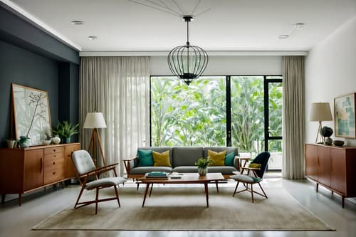 photo from pinterest of midcentury modern-style interior designed (exhibition space interior) . with minimalist and function over form and organic and geometric shapes and integrating indoor and outdoor motifs and clean lines and nature indoors and muted tones and mid century modern mobile chandelier. . cinematic photo, highly detailed, cinematic lighting, ultra-detailed, ultrarealistic, photorealism, 8k. trending on pinterest. midcentury modern interior design style. masterpiece, cinematic light, ultrarealistic+, photorealistic+, 8k, raw photo, realistic, sharp focus on eyes, (symmetrical eyes), (intact eyes), hyperrealistic, highest quality, best quality, , highly detailed, masterpiece, best quality, extremely detailed 8k wallpaper, masterpiece, best quality, ultra-detailed, best shadow, detailed background, detailed face, detailed eyes, high contrast, best illumination, detailed face, dulux, caustic, dynamic angle, detailed glow. dramatic lighting. highly detailed, insanely detailed hair, symmetrical, intricate details, professionally retouched, 8k high definition. strong bokeh. award winning photo.