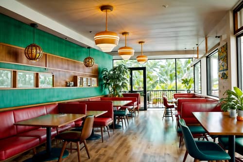 photo from pinterest of midcentury modern-style interior designed (coffee shop interior) . with vibrant colors and natural and manmade materials and mid century modern mobile chandelier and graphic shapes and integrating indoor and outdoor motifs and minimalist and muted tones and organic and geometric shapes. . cinematic photo, highly detailed, cinematic lighting, ultra-detailed, ultrarealistic, photorealism, 8k. trending on pinterest. midcentury modern interior design style. masterpiece, cinematic light, ultrarealistic+, photorealistic+, 8k, raw photo, realistic, sharp focus on eyes, (symmetrical eyes), (intact eyes), hyperrealistic, highest quality, best quality, , highly detailed, masterpiece, best quality, extremely detailed 8k wallpaper, masterpiece, best quality, ultra-detailed, best shadow, detailed background, detailed face, detailed eyes, high contrast, best illumination, detailed face, dulux, caustic, dynamic angle, detailed glow. dramatic lighting. highly detailed, insanely detailed hair, symmetrical, intricate details, professionally retouched, 8k high definition. strong bokeh. award winning photo.