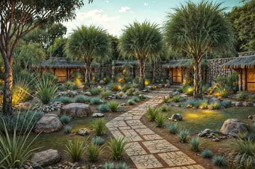 photo from pinterest of tribal-style designed (outdoor garden ) with grass and garden plants and garden tree and grass. . with intricate grass weaving and desert colours and hand dyed batik fabrics and animal furslinen and tribal patterns and smooth worn timbers and sculptures and artworks and tribal revival. . cinematic photo, highly detailed, cinematic lighting, ultra-detailed, ultrarealistic, photorealism, 8k. trending on pinterest. tribal design style. masterpiece, cinematic light, ultrarealistic+, photorealistic+, 8k, raw photo, realistic, sharp focus on eyes, (symmetrical eyes), (intact eyes), hyperrealistic, highest quality, best quality, , highly detailed, masterpiece, best quality, extremely detailed 8k wallpaper, masterpiece, best quality, ultra-detailed, best shadow, detailed background, detailed face, detailed eyes, high contrast, best illumination, detailed face, dulux, caustic, dynamic angle, detailed glow. dramatic lighting. highly detailed, insanely detailed hair, symmetrical, intricate details, professionally retouched, 8k high definition. strong bokeh. award winning photo.