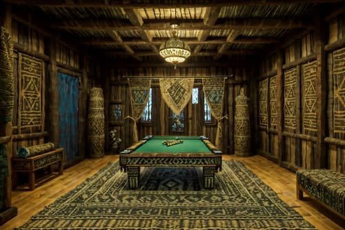 photo from pinterest of tribal-style interior designed (gaming room interior) . with animal prints and intricate grass weaving and animal furslinen and hand dyed batik fabrics and smooth worn timbers and planks of stone and tribal revival and sculptures and artworks. . cinematic photo, highly detailed, cinematic lighting, ultra-detailed, ultrarealistic, photorealism, 8k. trending on pinterest. tribal interior design style. masterpiece, cinematic light, ultrarealistic+, photorealistic+, 8k, raw photo, realistic, sharp focus on eyes, (symmetrical eyes), (intact eyes), hyperrealistic, highest quality, best quality, , highly detailed, masterpiece, best quality, extremely detailed 8k wallpaper, masterpiece, best quality, ultra-detailed, best shadow, detailed background, detailed face, detailed eyes, high contrast, best illumination, detailed face, dulux, caustic, dynamic angle, detailed glow. dramatic lighting. highly detailed, insanely detailed hair, symmetrical, intricate details, professionally retouched, 8k high definition. strong bokeh. award winning photo.