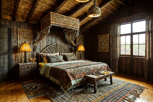 photo from pinterest of tribal-style interior designed (attic interior) . with sculptures and artworks and tribal revival and exuberant splashes of colour and animal prints and smooth worn timbers and hand dyed batik fabrics and animal furslinen and desert colours. . cinematic photo, highly detailed, cinematic lighting, ultra-detailed, ultrarealistic, photorealism, 8k. trending on pinterest. tribal interior design style. masterpiece, cinematic light, ultrarealistic+, photorealistic+, 8k, raw photo, realistic, sharp focus on eyes, (symmetrical eyes), (intact eyes), hyperrealistic, highest quality, best quality, , highly detailed, masterpiece, best quality, extremely detailed 8k wallpaper, masterpiece, best quality, ultra-detailed, best shadow, detailed background, detailed face, detailed eyes, high contrast, best illumination, detailed face, dulux, caustic, dynamic angle, detailed glow. dramatic lighting. highly detailed, insanely detailed hair, symmetrical, intricate details, professionally retouched, 8k high definition. strong bokeh. award winning photo.