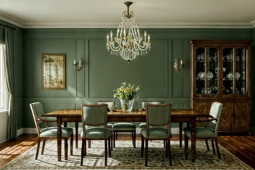 photo from pinterest of vintage-style interior designed (dining room interior) with dining table chairs and vase and plates, cutlery and glasses on dining table and dining table and light or chandelier and bookshelves and table cloth and painting or photo on wall. . with . . cinematic photo, highly detailed, cinematic lighting, ultra-detailed, ultrarealistic, photorealism, 8k. trending on pinterest. vintage interior design style. masterpiece, cinematic light, ultrarealistic+, photorealistic+, 8k, raw photo, realistic, sharp focus on eyes, (symmetrical eyes), (intact eyes), hyperrealistic, highest quality, best quality, , highly detailed, masterpiece, best quality, extremely detailed 8k wallpaper, masterpiece, best quality, ultra-detailed, best shadow, detailed background, detailed face, detailed eyes, high contrast, best illumination, detailed face, dulux, caustic, dynamic angle, detailed glow. dramatic lighting. highly detailed, insanely detailed hair, symmetrical, intricate details, professionally retouched, 8k high definition. strong bokeh. award winning photo.
