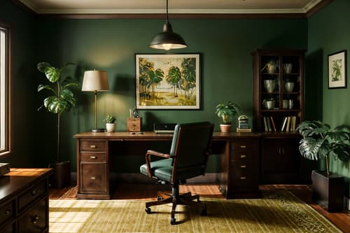 photo from pinterest of vintage-style interior designed (home office interior) with cabinets and computer desk and office chair and plant and desk lamp and cabinets. . with . . cinematic photo, highly detailed, cinematic lighting, ultra-detailed, ultrarealistic, photorealism, 8k. trending on pinterest. vintage interior design style. masterpiece, cinematic light, ultrarealistic+, photorealistic+, 8k, raw photo, realistic, sharp focus on eyes, (symmetrical eyes), (intact eyes), hyperrealistic, highest quality, best quality, , highly detailed, masterpiece, best quality, extremely detailed 8k wallpaper, masterpiece, best quality, ultra-detailed, best shadow, detailed background, detailed face, detailed eyes, high contrast, best illumination, detailed face, dulux, caustic, dynamic angle, detailed glow. dramatic lighting. highly detailed, insanely detailed hair, symmetrical, intricate details, professionally retouched, 8k high definition. strong bokeh. award winning photo.