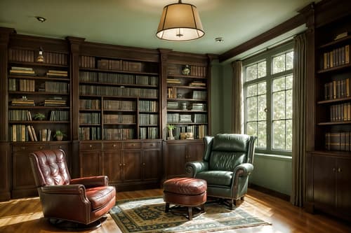photo from pinterest of vintage-style interior designed (study room interior) with lounge chair and office chair and bookshelves and desk lamp and cabinets and plant and writing desk and lounge chair. . with . . cinematic photo, highly detailed, cinematic lighting, ultra-detailed, ultrarealistic, photorealism, 8k. trending on pinterest. vintage interior design style. masterpiece, cinematic light, ultrarealistic+, photorealistic+, 8k, raw photo, realistic, sharp focus on eyes, (symmetrical eyes), (intact eyes), hyperrealistic, highest quality, best quality, , highly detailed, masterpiece, best quality, extremely detailed 8k wallpaper, masterpiece, best quality, ultra-detailed, best shadow, detailed background, detailed face, detailed eyes, high contrast, best illumination, detailed face, dulux, caustic, dynamic angle, detailed glow. dramatic lighting. highly detailed, insanely detailed hair, symmetrical, intricate details, professionally retouched, 8k high definition. strong bokeh. award winning photo.