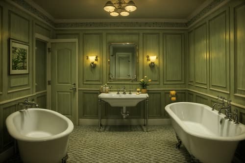 photo from pinterest of vintage-style interior designed (hotel bathroom interior) with bathtub and toilet seat and plant and shower and bathroom cabinet and bath rail and bathroom sink with faucet and waste basket. . with . . cinematic photo, highly detailed, cinematic lighting, ultra-detailed, ultrarealistic, photorealism, 8k. trending on pinterest. vintage interior design style. masterpiece, cinematic light, ultrarealistic+, photorealistic+, 8k, raw photo, realistic, sharp focus on eyes, (symmetrical eyes), (intact eyes), hyperrealistic, highest quality, best quality, , highly detailed, masterpiece, best quality, extremely detailed 8k wallpaper, masterpiece, best quality, ultra-detailed, best shadow, detailed background, detailed face, detailed eyes, high contrast, best illumination, detailed face, dulux, caustic, dynamic angle, detailed glow. dramatic lighting. highly detailed, insanely detailed hair, symmetrical, intricate details, professionally retouched, 8k high definition. strong bokeh. award winning photo.