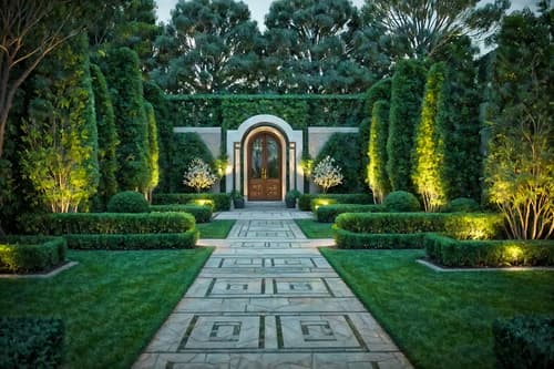 photo from pinterest of art deco-style designed (outdoor garden ) with garden tree and garden plants and grass and garden tree. . with glamour and abstract patterns and symmetrical designs and luxury and smooth lines and geometric lines and bold geometry and exuberant shapes. . cinematic photo, highly detailed, cinematic lighting, ultra-detailed, ultrarealistic, photorealism, 8k. trending on pinterest. art deco design style. masterpiece, cinematic light, ultrarealistic+, photorealistic+, 8k, raw photo, realistic, sharp focus on eyes, (symmetrical eyes), (intact eyes), hyperrealistic, highest quality, best quality, , highly detailed, masterpiece, best quality, extremely detailed 8k wallpaper, masterpiece, best quality, ultra-detailed, best shadow, detailed background, detailed face, detailed eyes, high contrast, best illumination, detailed face, dulux, caustic, dynamic angle, detailed glow. dramatic lighting. highly detailed, insanely detailed hair, symmetrical, intricate details, professionally retouched, 8k high definition. strong bokeh. award winning photo.