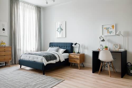 photo from pinterest of simple-style interior designed (kids room interior) with headboard and accent chair and mirror and bedside table or night stand and plant and kids desk and night light and bed. . . cinematic photo, highly detailed, cinematic lighting, ultra-detailed, ultrarealistic, photorealism, 8k. trending on pinterest. simple interior design style. masterpiece, cinematic light, ultrarealistic+, photorealistic+, 8k, raw photo, realistic, sharp focus on eyes, (symmetrical eyes), (intact eyes), hyperrealistic, highest quality, best quality, , highly detailed, masterpiece, best quality, extremely detailed 8k wallpaper, masterpiece, best quality, ultra-detailed, best shadow, detailed background, detailed face, detailed eyes, high contrast, best illumination, detailed face, dulux, caustic, dynamic angle, detailed glow. dramatic lighting. highly detailed, insanely detailed hair, symmetrical, intricate details, professionally retouched, 8k high definition. strong bokeh. award winning photo.