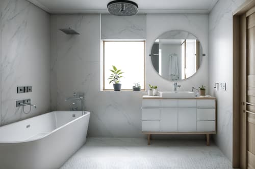 photo from pinterest of simple-style interior designed (hotel bathroom interior) with shower and bathroom cabinet and waste basket and bathroom sink with faucet and bathtub and bath towel and mirror and plant. . . cinematic photo, highly detailed, cinematic lighting, ultra-detailed, ultrarealistic, photorealism, 8k. trending on pinterest. simple interior design style. masterpiece, cinematic light, ultrarealistic+, photorealistic+, 8k, raw photo, realistic, sharp focus on eyes, (symmetrical eyes), (intact eyes), hyperrealistic, highest quality, best quality, , highly detailed, masterpiece, best quality, extremely detailed 8k wallpaper, masterpiece, best quality, ultra-detailed, best shadow, detailed background, detailed face, detailed eyes, high contrast, best illumination, detailed face, dulux, caustic, dynamic angle, detailed glow. dramatic lighting. highly detailed, insanely detailed hair, symmetrical, intricate details, professionally retouched, 8k high definition. strong bokeh. award winning photo.