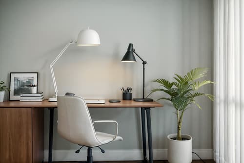 photo from pinterest of simple-style interior designed (home office interior) with office chair and plant and computer desk and cabinets and desk lamp and office chair. . . cinematic photo, highly detailed, cinematic lighting, ultra-detailed, ultrarealistic, photorealism, 8k. trending on pinterest. simple interior design style. masterpiece, cinematic light, ultrarealistic+, photorealistic+, 8k, raw photo, realistic, sharp focus on eyes, (symmetrical eyes), (intact eyes), hyperrealistic, highest quality, best quality, , highly detailed, masterpiece, best quality, extremely detailed 8k wallpaper, masterpiece, best quality, ultra-detailed, best shadow, detailed background, detailed face, detailed eyes, high contrast, best illumination, detailed face, dulux, caustic, dynamic angle, detailed glow. dramatic lighting. highly detailed, insanely detailed hair, symmetrical, intricate details, professionally retouched, 8k high definition. strong bokeh. award winning photo.