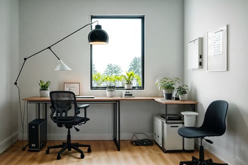 photo from pinterest of simple-style interior designed (home office interior) with office chair and plant and computer desk and cabinets and desk lamp and office chair. . . cinematic photo, highly detailed, cinematic lighting, ultra-detailed, ultrarealistic, photorealism, 8k. trending on pinterest. simple interior design style. masterpiece, cinematic light, ultrarealistic+, photorealistic+, 8k, raw photo, realistic, sharp focus on eyes, (symmetrical eyes), (intact eyes), hyperrealistic, highest quality, best quality, , highly detailed, masterpiece, best quality, extremely detailed 8k wallpaper, masterpiece, best quality, ultra-detailed, best shadow, detailed background, detailed face, detailed eyes, high contrast, best illumination, detailed face, dulux, caustic, dynamic angle, detailed glow. dramatic lighting. highly detailed, insanely detailed hair, symmetrical, intricate details, professionally retouched, 8k high definition. strong bokeh. award winning photo.