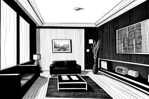 (hand-drawn monochrome black and white sketch line drawing)++ of sketch-style interior designed (coffee shop) apartment interior. a sketch of interior. with . . a sketch of interior. trending on artstation. black and white line drawing sketch without colors. masterpiece, cinematic light, ultrarealistic+, photorealistic+, 8k, raw photo, realistic, sharp focus on eyes, (symmetrical eyes), (intact eyes), hyperrealistic, highest quality, best quality, , highly detailed, masterpiece, best quality, extremely detailed 8k wallpaper, masterpiece, best quality, ultra-detailed, best shadow, detailed background, detailed face, detailed eyes, high contrast, best illumination, detailed face, dulux, caustic, dynamic angle, detailed glow. dramatic lighting. highly detailed, insanely detailed hair, symmetrical, intricate details, professionally retouched, 8k high definition. strong bokeh. award winning photo.