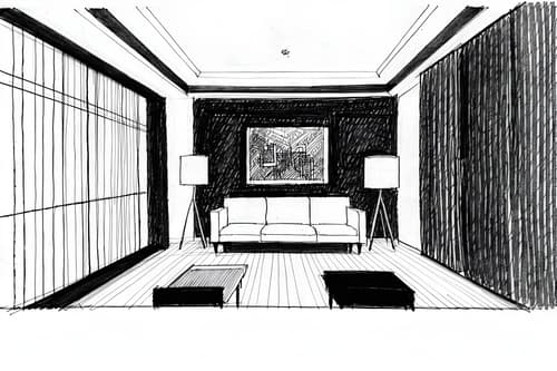 (hand-drawn monochrome black and white sketch line drawing)++ of sketch-style interior designed (dining room) apartment interior. a sketch of interior. with . . a sketch of interior. with plant and painting or photo on wall and vase. trending on artstation. black and white line drawing sketch without colors. masterpiece, cinematic light, ultrarealistic+, photorealistic+, 8k, raw photo, realistic, sharp focus on eyes, (symmetrical eyes), (intact eyes), hyperrealistic, highest quality, best quality, , highly detailed, masterpiece, best quality, extremely detailed 8k wallpaper, masterpiece, best quality, ultra-detailed, best shadow, detailed background, detailed face, detailed eyes, high contrast, best illumination, detailed face, dulux, caustic, dynamic angle, detailed glow. dramatic lighting. highly detailed, insanely detailed hair, symmetrical, intricate details, professionally retouched, 8k high definition. strong bokeh. award winning photo.