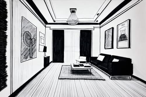 (hand-drawn monochrome black and white sketch line drawing)++ of sketch-style interior designed (exhibition space) apartment interior. a sketch of interior. with . . a sketch of interior. trending on artstation. black and white line drawing sketch without colors. masterpiece, cinematic light, ultrarealistic+, photorealistic+, 8k, raw photo, realistic, sharp focus on eyes, (symmetrical eyes), (intact eyes), hyperrealistic, highest quality, best quality, , highly detailed, masterpiece, best quality, extremely detailed 8k wallpaper, masterpiece, best quality, ultra-detailed, best shadow, detailed background, detailed face, detailed eyes, high contrast, best illumination, detailed face, dulux, caustic, dynamic angle, detailed glow. dramatic lighting. highly detailed, insanely detailed hair, symmetrical, intricate details, professionally retouched, 8k high definition. strong bokeh. award winning photo.