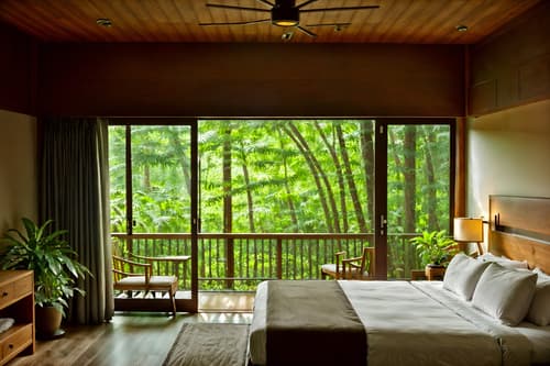 photo from pinterest of biophilic-style interior designed (hotel room interior) with night light and headboard and plant and hotel bathroom and dresser closet and bedside table or night stand and storage bench or ottoman and bed. . with wood materials and natural environment and natural elements and plants and fresh air and sunlight and calming style and features of the natural world. . cinematic photo, highly detailed, cinematic lighting, ultra-detailed, ultrarealistic, photorealism, 8k. trending on pinterest. biophilic interior design style. masterpiece, cinematic light, ultrarealistic+, photorealistic+, 8k, raw photo, realistic, sharp focus on eyes, (symmetrical eyes), (intact eyes), hyperrealistic, highest quality, best quality, , highly detailed, masterpiece, best quality, extremely detailed 8k wallpaper, masterpiece, best quality, ultra-detailed, best shadow, detailed background, detailed face, detailed eyes, high contrast, best illumination, detailed face, dulux, caustic, dynamic angle, detailed glow. dramatic lighting. highly detailed, insanely detailed hair, symmetrical, intricate details, professionally retouched, 8k high definition. strong bokeh. award winning photo.