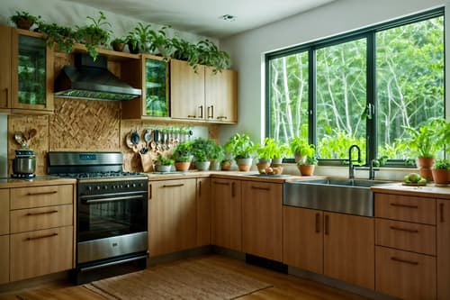 photo from pinterest of biophilic-style interior designed (kitchen interior) with plant and sink and refrigerator and worktops and stove and kitchen cabinets and plant. . with features of nature and plants and calming style and images of animals and natural shapes and forms and cork materials and natural environment and natural patterns. . cinematic photo, highly detailed, cinematic lighting, ultra-detailed, ultrarealistic, photorealism, 8k. trending on pinterest. biophilic interior design style. masterpiece, cinematic light, ultrarealistic+, photorealistic+, 8k, raw photo, realistic, sharp focus on eyes, (symmetrical eyes), (intact eyes), hyperrealistic, highest quality, best quality, , highly detailed, masterpiece, best quality, extremely detailed 8k wallpaper, masterpiece, best quality, ultra-detailed, best shadow, detailed background, detailed face, detailed eyes, high contrast, best illumination, detailed face, dulux, caustic, dynamic angle, detailed glow. dramatic lighting. highly detailed, insanely detailed hair, symmetrical, intricate details, professionally retouched, 8k high definition. strong bokeh. award winning photo.