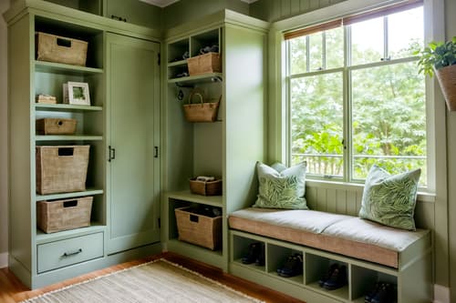 photo from pinterest of biophilic-style interior designed (mudroom interior) with cabinets and storage drawers and cubbies and shelves for shoes and high up storage and wall hooks for coats and a bench and storage baskets. . with environmental features and linen materials and images of animals and sunlight and features of the natural world and plants and calming style and natural patterns. . cinematic photo, highly detailed, cinematic lighting, ultra-detailed, ultrarealistic, photorealism, 8k. trending on pinterest. biophilic interior design style. masterpiece, cinematic light, ultrarealistic+, photorealistic+, 8k, raw photo, realistic, sharp focus on eyes, (symmetrical eyes), (intact eyes), hyperrealistic, highest quality, best quality, , highly detailed, masterpiece, best quality, extremely detailed 8k wallpaper, masterpiece, best quality, ultra-detailed, best shadow, detailed background, detailed face, detailed eyes, high contrast, best illumination, detailed face, dulux, caustic, dynamic angle, detailed glow. dramatic lighting. highly detailed, insanely detailed hair, symmetrical, intricate details, professionally retouched, 8k high definition. strong bokeh. award winning photo.