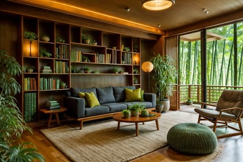 photo from pinterest of biophilic-style interior designed (living room interior) with rug and electric lamps and bookshelves and plant and chairs and sofa and furniture and occasional tables. . with environmental features and images of nature and calming style and bamboo materials and features of nature and wood materials and plants and natural shapes and forms. . cinematic photo, highly detailed, cinematic lighting, ultra-detailed, ultrarealistic, photorealism, 8k. trending on pinterest. biophilic interior design style. masterpiece, cinematic light, ultrarealistic+, photorealistic+, 8k, raw photo, realistic, sharp focus on eyes, (symmetrical eyes), (intact eyes), hyperrealistic, highest quality, best quality, , highly detailed, masterpiece, best quality, extremely detailed 8k wallpaper, masterpiece, best quality, ultra-detailed, best shadow, detailed background, detailed face, detailed eyes, high contrast, best illumination, detailed face, dulux, caustic, dynamic angle, detailed glow. dramatic lighting. highly detailed, insanely detailed hair, symmetrical, intricate details, professionally retouched, 8k high definition. strong bokeh. award winning photo.