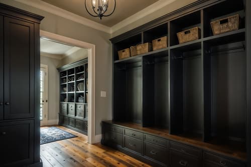 photo from pinterest of gothic-style interior designed (mudroom interior) with cubbies and shelves for shoes and cabinets and high up storage and storage drawers and wall hooks for coats and a bench and storage baskets. . . cinematic photo, highly detailed, cinematic lighting, ultra-detailed, ultrarealistic, photorealism, 8k. trending on pinterest. gothic interior design style. masterpiece, cinematic light, ultrarealistic+, photorealistic+, 8k, raw photo, realistic, sharp focus on eyes, (symmetrical eyes), (intact eyes), hyperrealistic, highest quality, best quality, , highly detailed, masterpiece, best quality, extremely detailed 8k wallpaper, masterpiece, best quality, ultra-detailed, best shadow, detailed background, detailed face, detailed eyes, high contrast, best illumination, detailed face, dulux, caustic, dynamic angle, detailed glow. dramatic lighting. highly detailed, insanely detailed hair, symmetrical, intricate details, professionally retouched, 8k high definition. strong bokeh. award winning photo.