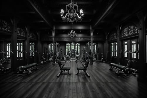 photo from pinterest of gothic-style interior designed (fitness gym interior) with dumbbell stand and squat rack and crosstrainer and exercise bicycle and bench press and dumbbell stand. . . cinematic photo, highly detailed, cinematic lighting, ultra-detailed, ultrarealistic, photorealism, 8k. trending on pinterest. gothic interior design style. masterpiece, cinematic light, ultrarealistic+, photorealistic+, 8k, raw photo, realistic, sharp focus on eyes, (symmetrical eyes), (intact eyes), hyperrealistic, highest quality, best quality, , highly detailed, masterpiece, best quality, extremely detailed 8k wallpaper, masterpiece, best quality, ultra-detailed, best shadow, detailed background, detailed face, detailed eyes, high contrast, best illumination, detailed face, dulux, caustic, dynamic angle, detailed glow. dramatic lighting. highly detailed, insanely detailed hair, symmetrical, intricate details, professionally retouched, 8k high definition. strong bokeh. award winning photo.
